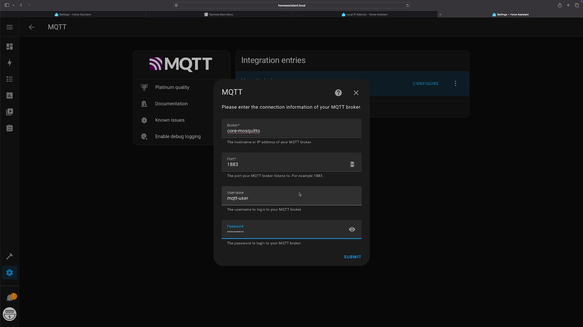 MQTT Integration konfigurieren