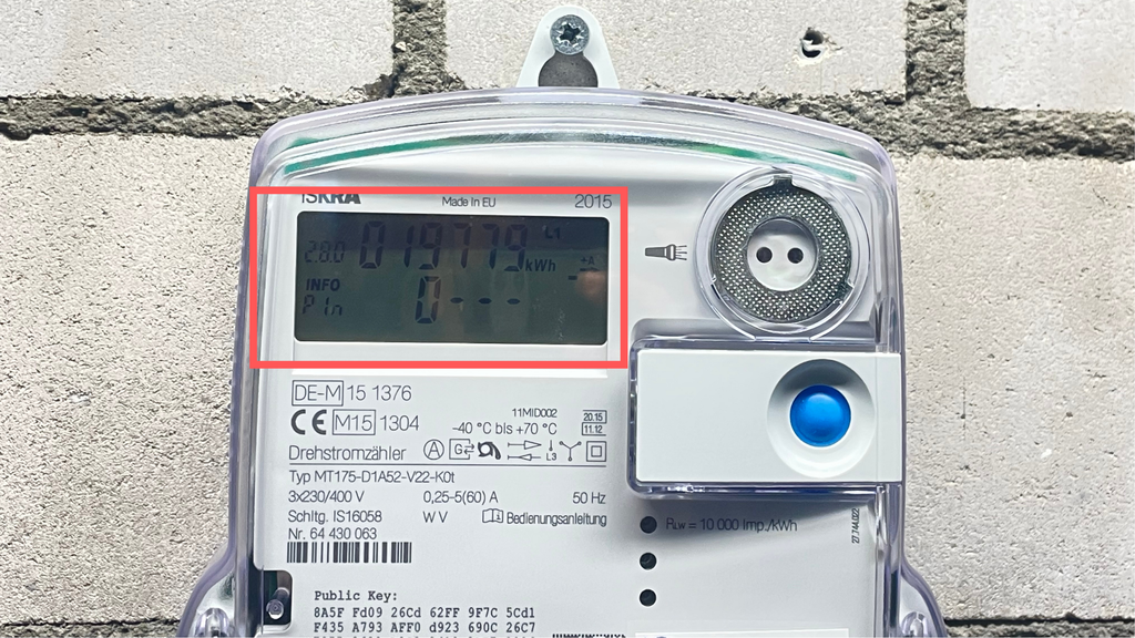 Stromzähler im erweiterten Modus entsperrt